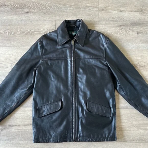 Vintage J. Crew Genuine Thick Leather Jacket Classic Fit - Picture 12 of 12